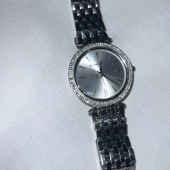 Michael Kors Silver Tone Watch with Crystal Bezel - Picture 3 of 3